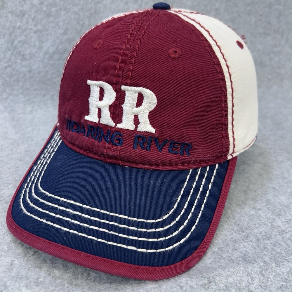 Roaring River RR Strapback Hat Cap Red White Blue Embroidered Dad Hat